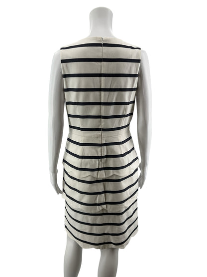 J.McLaughlin Navy &amp;amp; White Nautical Stripe Sleeveless Sheath Dress Size 8