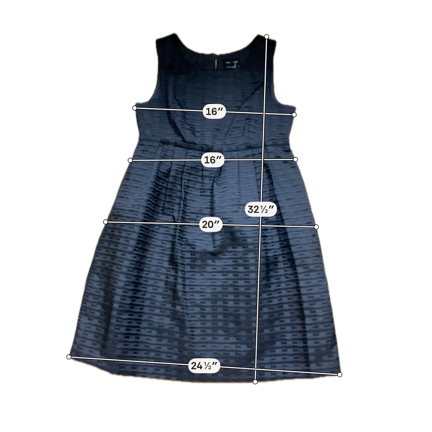 Max &amp; Cleo Jacquard Fit &amp; Flare Pleated Little Black Dress