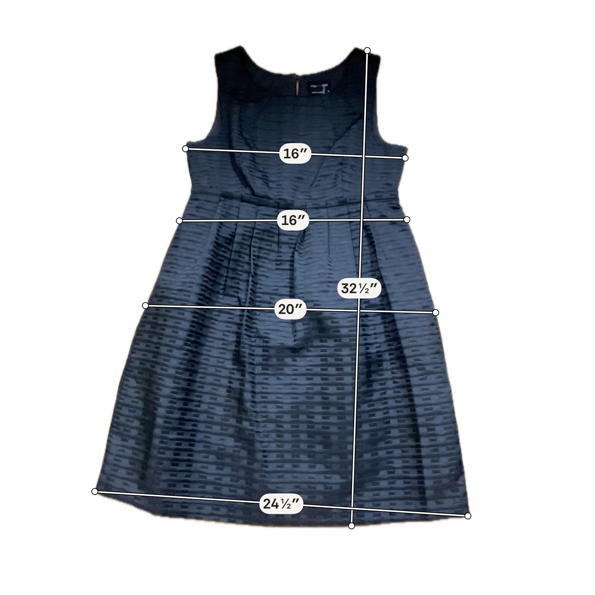 Max &amp; Cleo Jacquard Fit &amp; Flare Pleated Little Black Dress