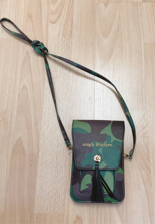 simply southern Green/Brown Camoflage Crossbody Bag