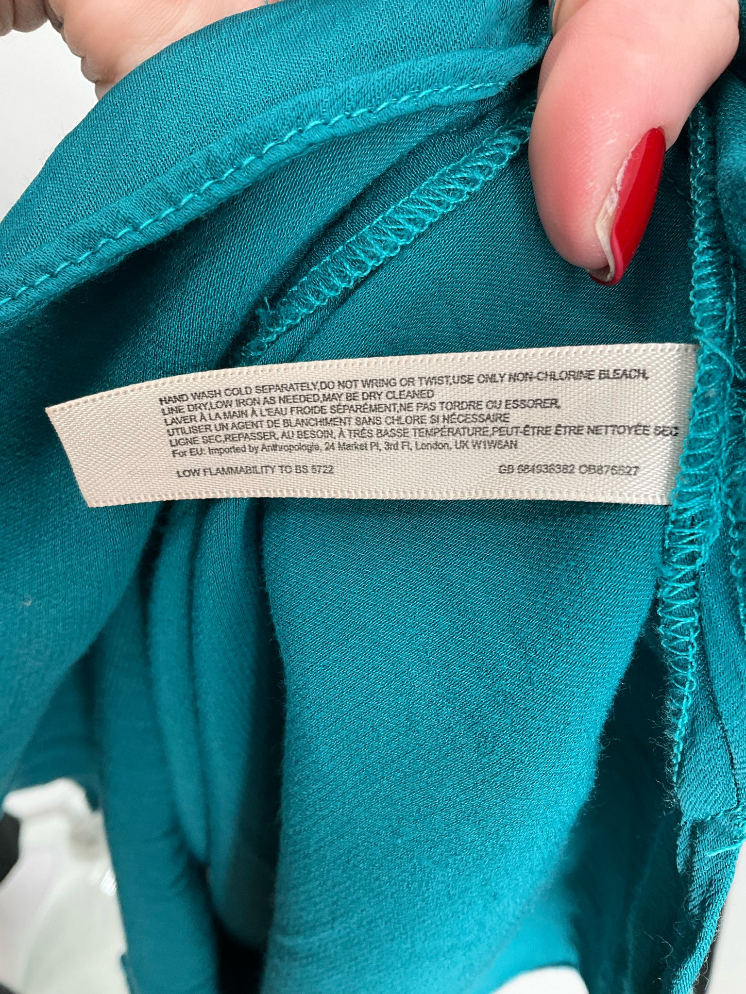Floreat by Anthropologie Teal Sleeveless Teal Viscose High-Low Tank Top Size Medium - Size M
