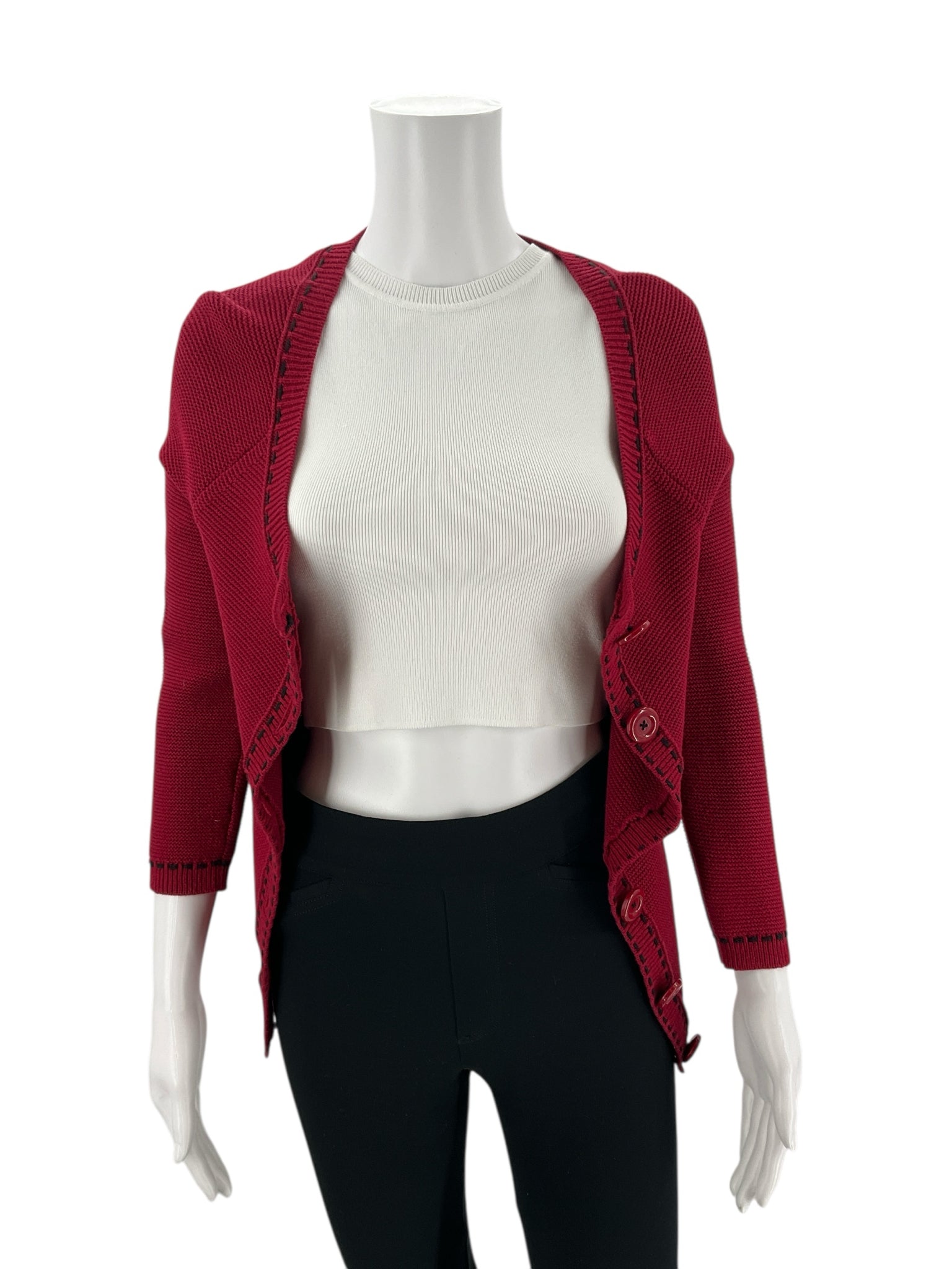 Loft Red Textured Ladies Pre-Owned Top - Size Small - Margaret’s Fine Consignment