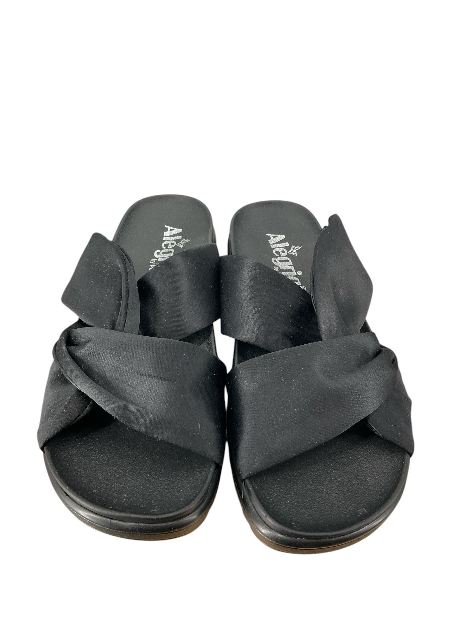 Alegria Black Solid Slides Size 5.5