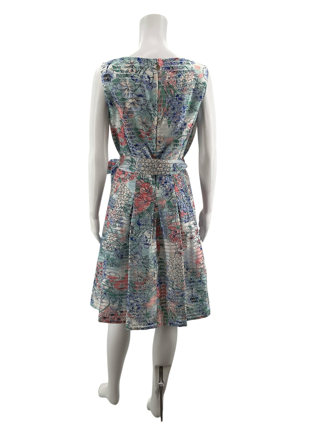 Tommy Hilfiger White/Coral/Blue Floral Pre-Owned Ladies Dress - Size 10