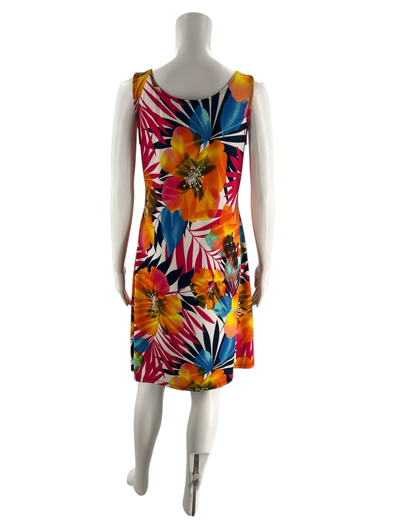 Michael Tyler Multi-Color Tropical Floral Sleeveless Dress – Size Small, Excellent Pre-Owned - Margaret’s Fine Consignment