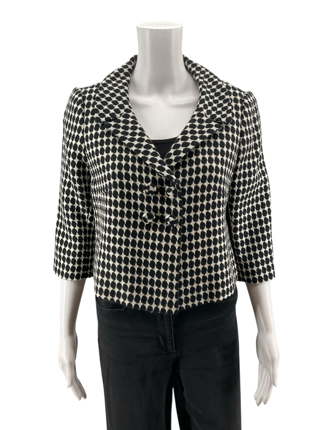 Loft Black/White Polka Dot Pre-Owned Ladies Jacket - Size 10 Petite - Margaret’s Fine Consignment