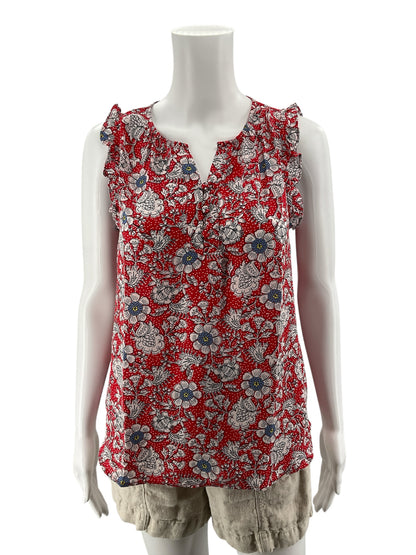 LOFT Outlet Floral Polka Dot Flutter Sleeve Top | Size Small Petite NWT