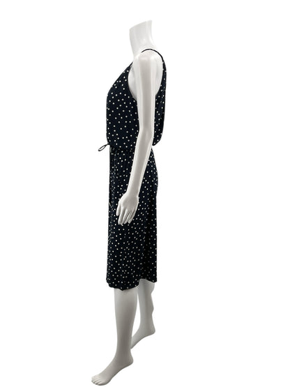 London Times Navy &amp; White Polka Dot Halter Jump Suit – Women’s Size 6 Petite - ONLINE ONLY