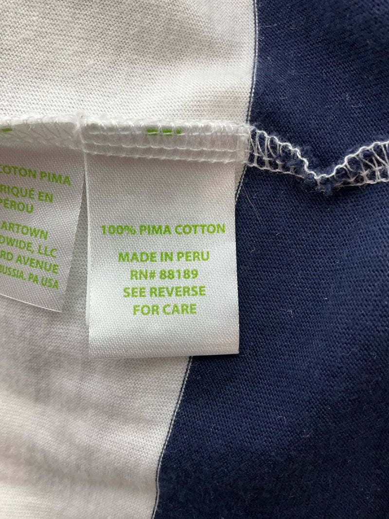 Lilly Pulitzer White/Navy Stripe Pre-Owned Ladies Dress - Size Medium