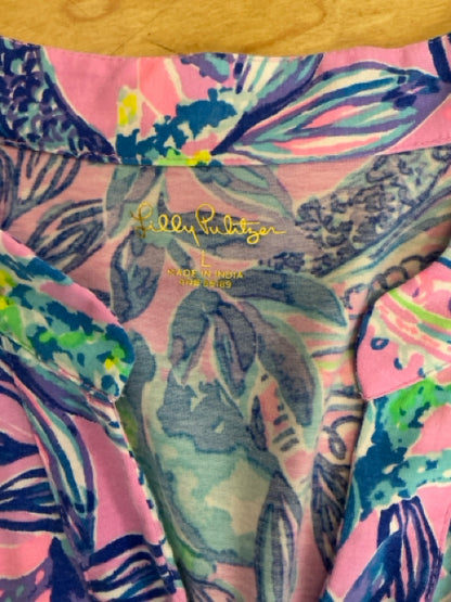 Lilly Pulitzer Arabelle Tunic Top Sink Or Swim Print Size Large