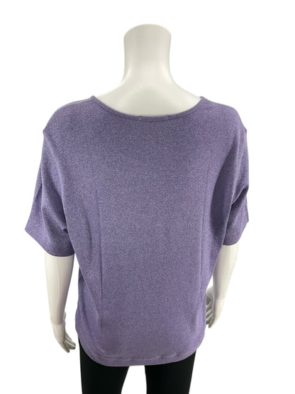 Bordado Purple Heathered Top Size Large - rear view