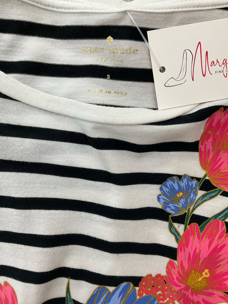 Kate Spade White/Multi Floral Stripe Pre-Owned Ladies Top - Size Small