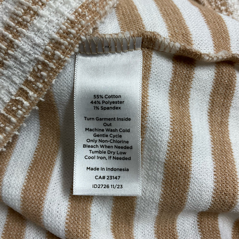 Talbots Tan/White Striped Pre-Owned Casual Top - Size XL - Margaret’s Fine Consignment