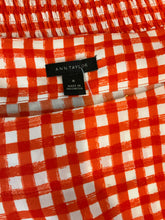 Ann Taylor Orange/White Casual Top - Downstairs Size M Orange/White Checkered Pre-Owned Casual Top - Downstairs - Size M