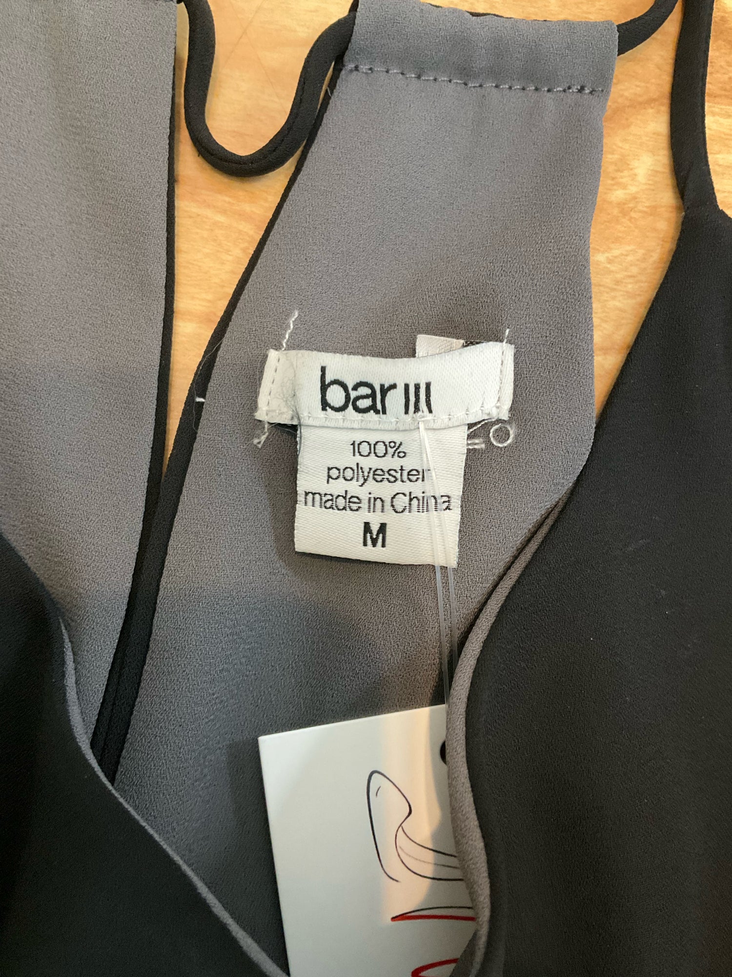 Bar III Black V-Neck Spaghetti Strap Cami Top Size Medium