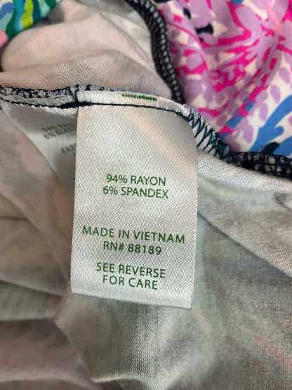 Lilly Pulitzer Neveah Top Sink Or Swim Print Blouson Dolman Sleeve L