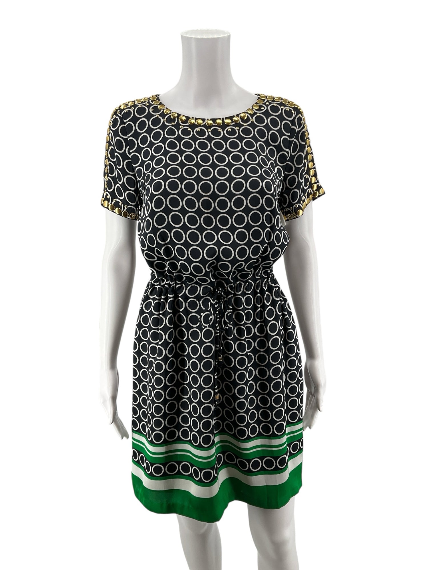 MICHAEL Michael Kors navy/white/green/gold short sleeve dress michael kors Size S navy/white/green/gold Circles Pre-Owned Ladies Dress - Size S