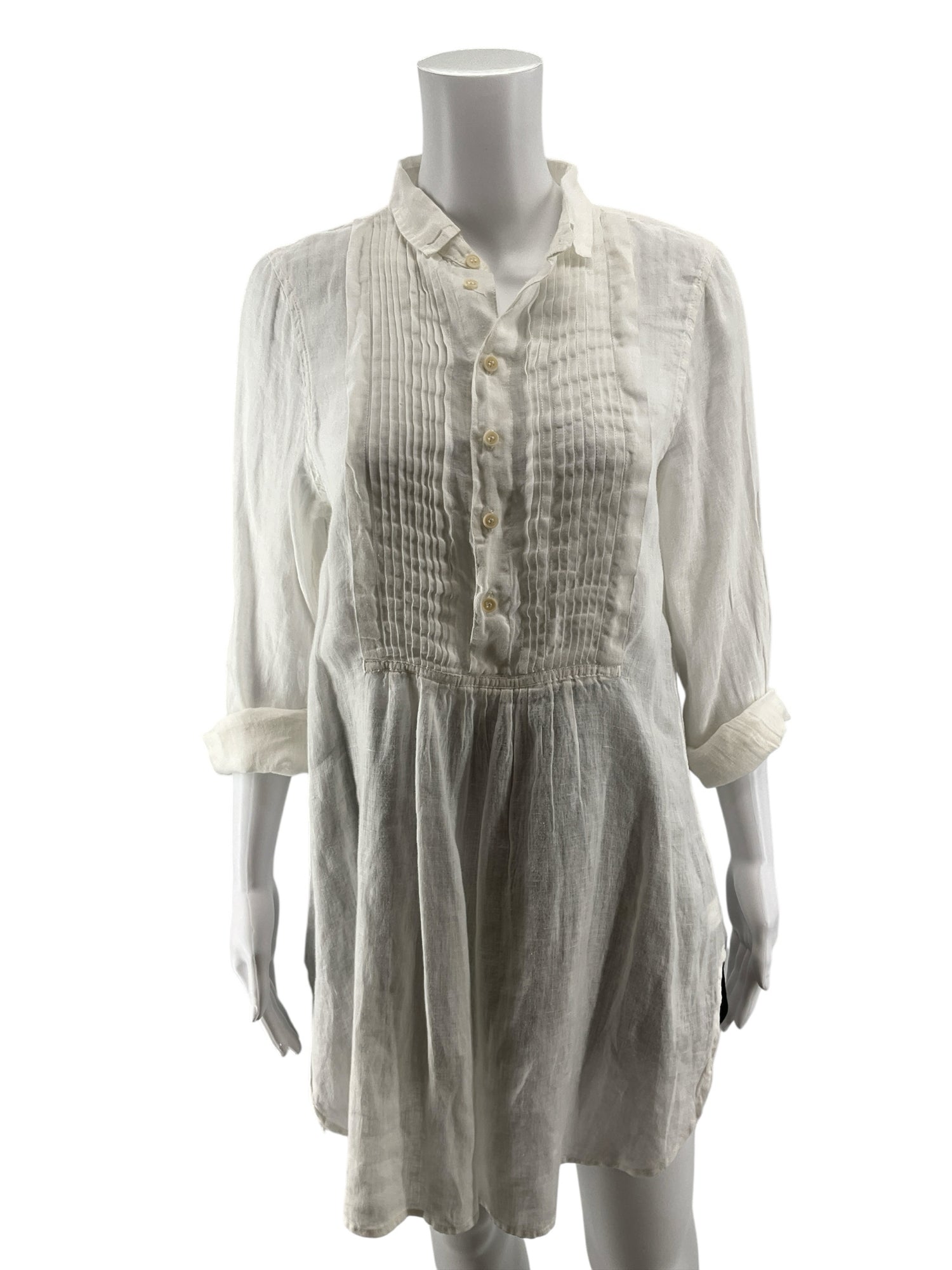 CP Melten Size XS White Solid Pre-Owned Ladies Casual Top - Downstairs