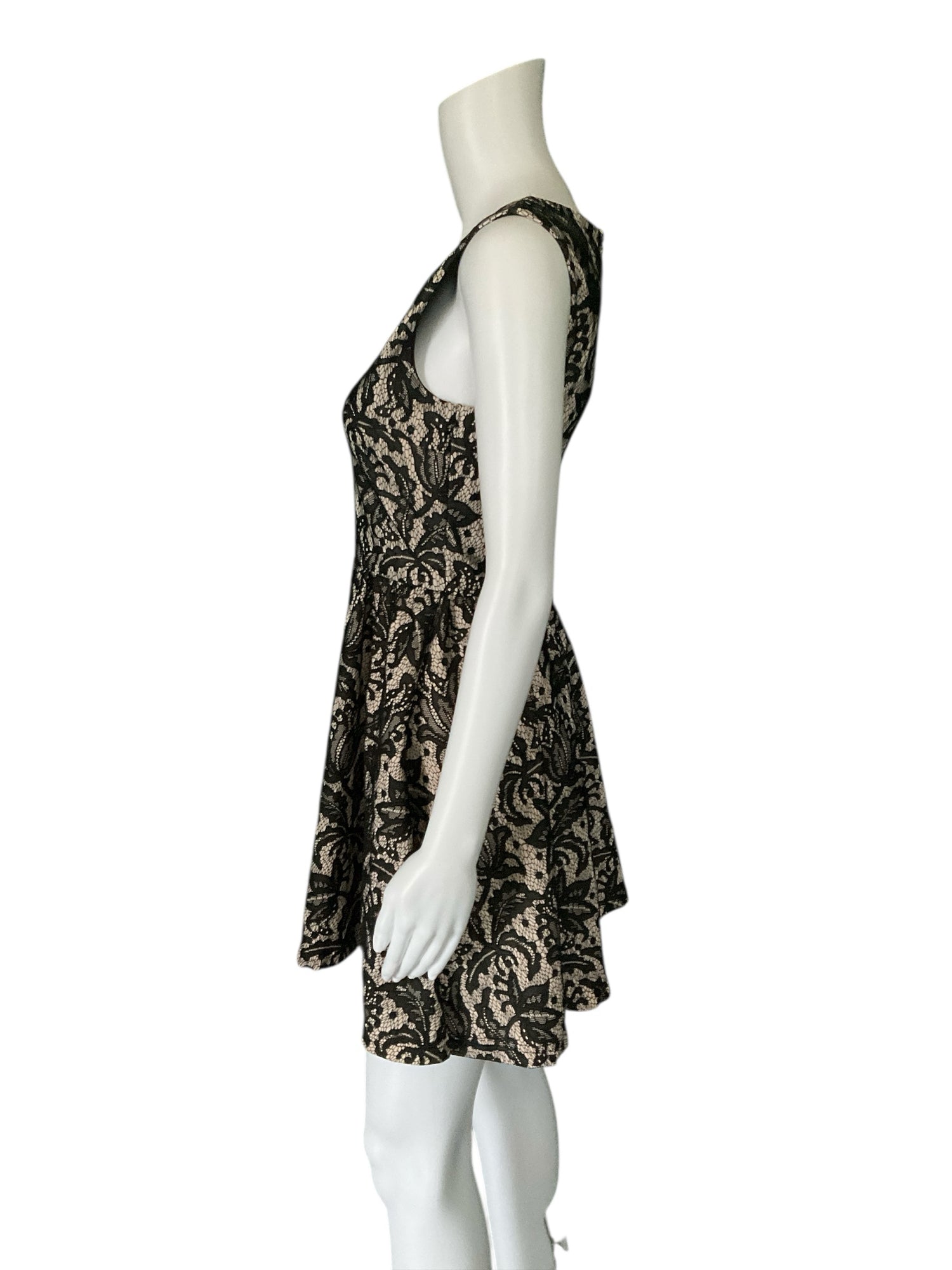 H&amp;M Tan/black Lace Pre-Owned Ladies Dress - Size Small