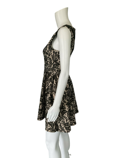 H&amp;M Tan/black Lace Pre-Owned Ladies Dress - Size Small