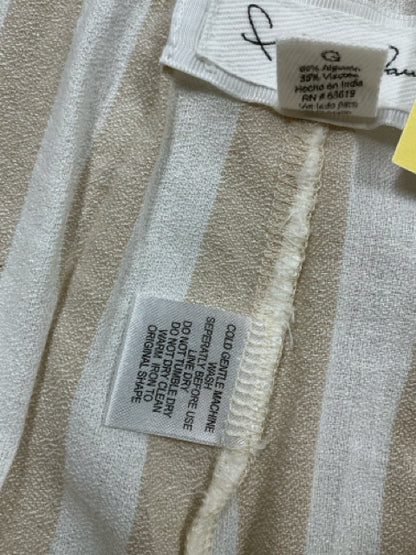 French Laundry Tan &amp;amp; White Striped Wide Leg Crop Pants | Size Large - ONLINE ONLY