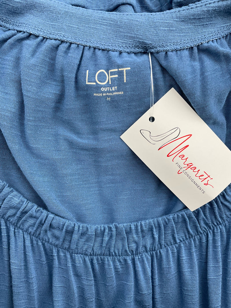 Loft Blue Solid Pre-Owned Ladies Top - Size Medium