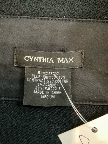 Cynthia Max Black Cotton Hooded Utility Jacket Size Medium