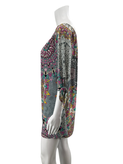 Jodifl Boho Paisley Print Off-Shoulder Tunic Dress Size Small