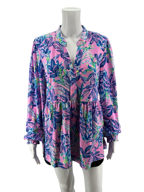 Lilly Pulitzer Arabelle Tunic Top Sink Or Swim Print Size Large