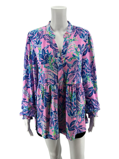 Lilly Pulitzer Arabelle Tunic Top Sink Or Swim Print Size Large