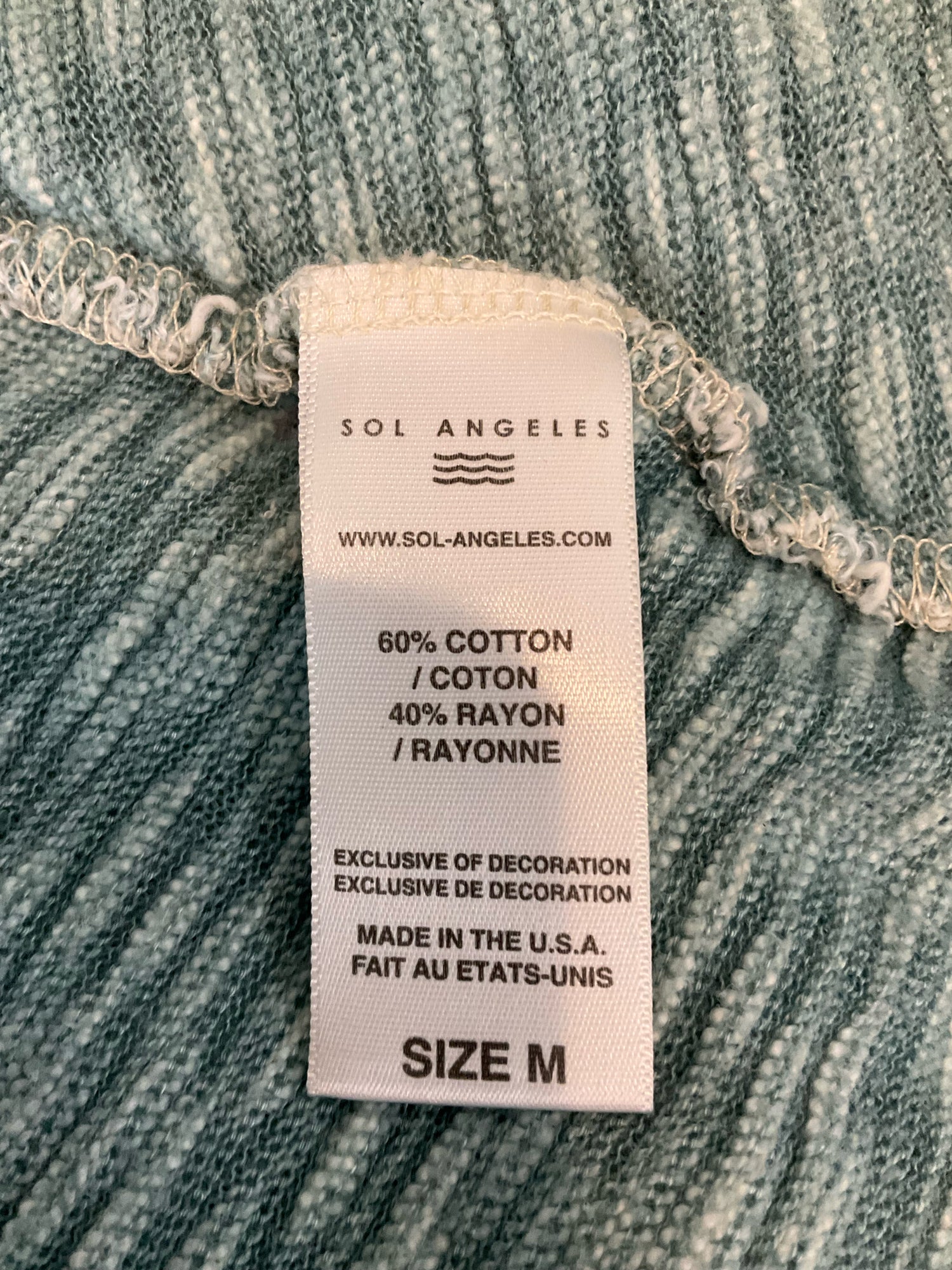 Sol Angeles for Anthropologie Marled Sage Heathered Tank Dress Size Medium