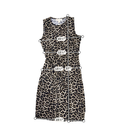 Michael Kors XS Black &amp; Brown Animal Print Sleeveless Dress