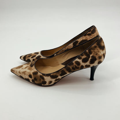 MK tan/brown Heel Shoe Size 8.5 tan/brown Animal Pre-Owned Ladies Heel - Size 8.5