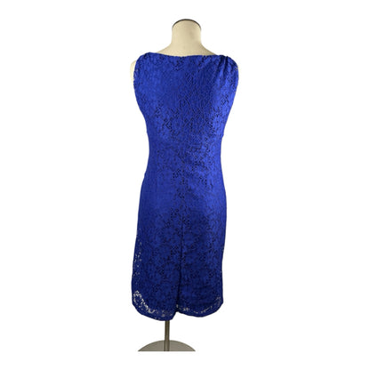 American Living Blue Lace Ruched Cocktail Sheath Dress Size 4