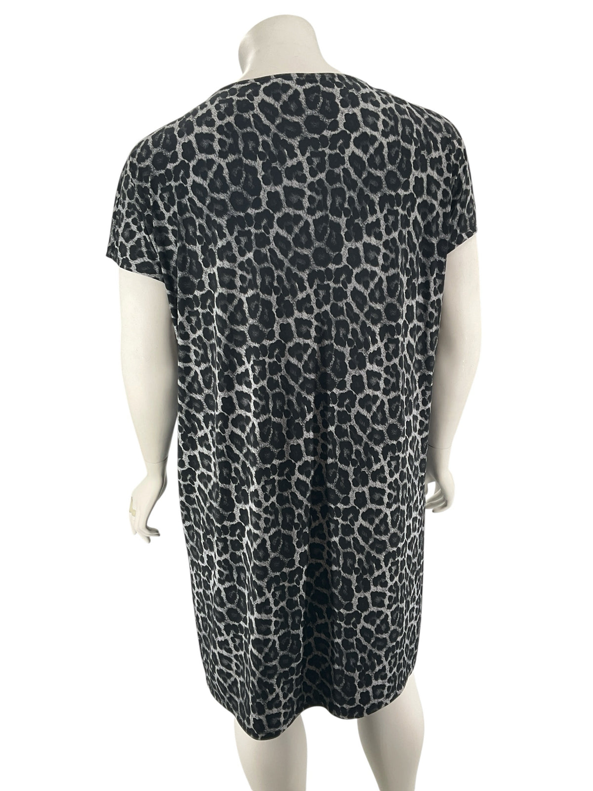 MICHAEL Michael Kors Plus Size 3X Cowl-Neck Animal Print Dress - Gray, Black - ONLINE ONLY