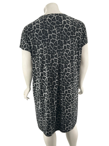 MICHAEL Michael Kors Plus Size 3X Cowl-Neck Animal Print Dress - Gray, Black - ONLINE ONLY