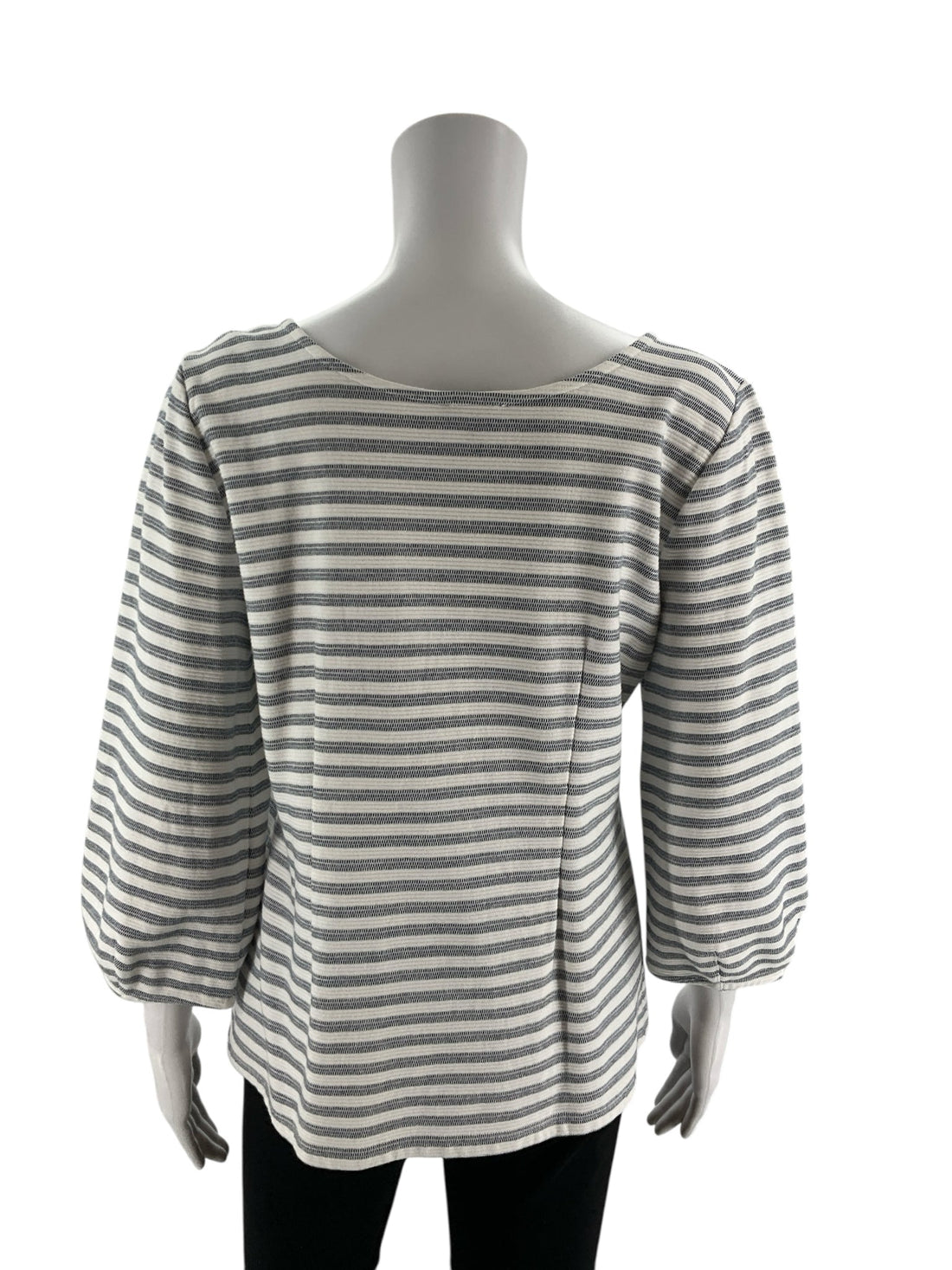 Talbots White/Navy Stripe Pre-Owned Ladies Top - Size Medium - Margaret’s Fine Consignment
