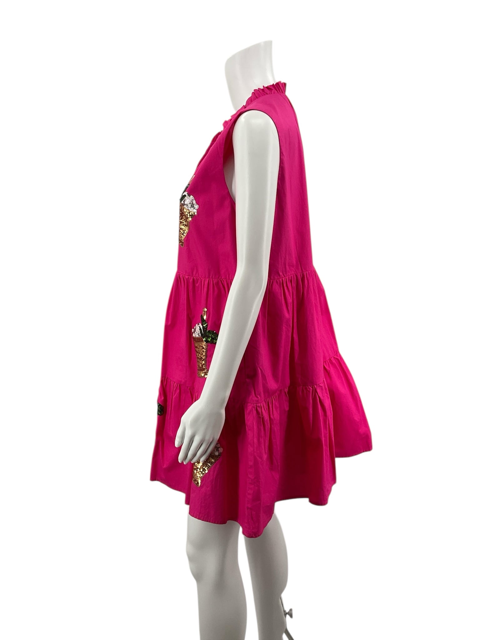 Peach Love Pink Sequins Pre-Owned Ladies Dress - Size Medium