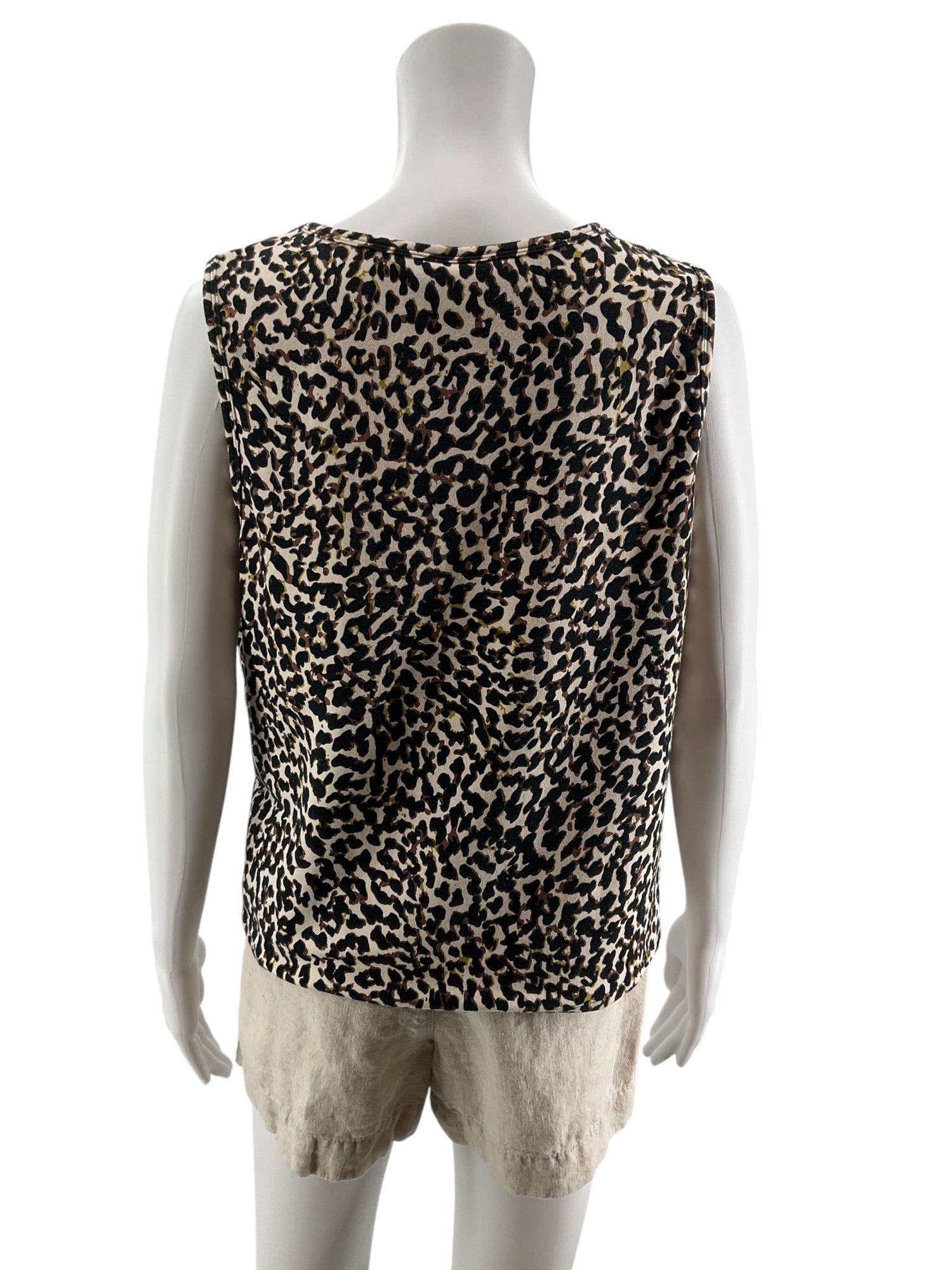 Cabi Twist Tank Top M Leopard Animal Print Sleeveless Blouse Fall 2019 Style 5759