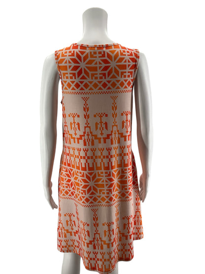 Simple Fun Women’s Size Small Tan Orange Geometric Sleeveless Dress- ONLINE ONLY