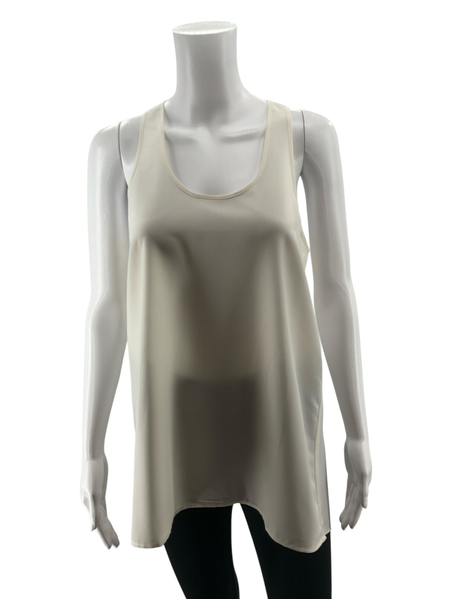 Abound Racerback High-Low Tunic Tank Top Cream Size Small