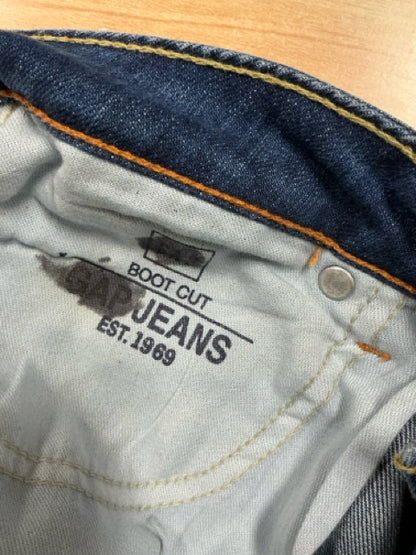 Gap Jeans Womens 10 Regular Boot Cut Upcycled Custom Cuff Y2K Pink Swirl Pre-Owned