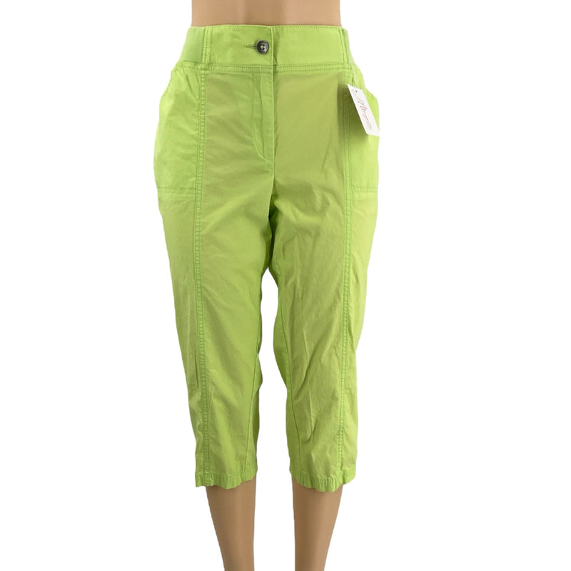 Chico's Lime Green Solid Pre-Owned Ladies Capri Pants - Size 6 - Margaret’s Fine Consignment