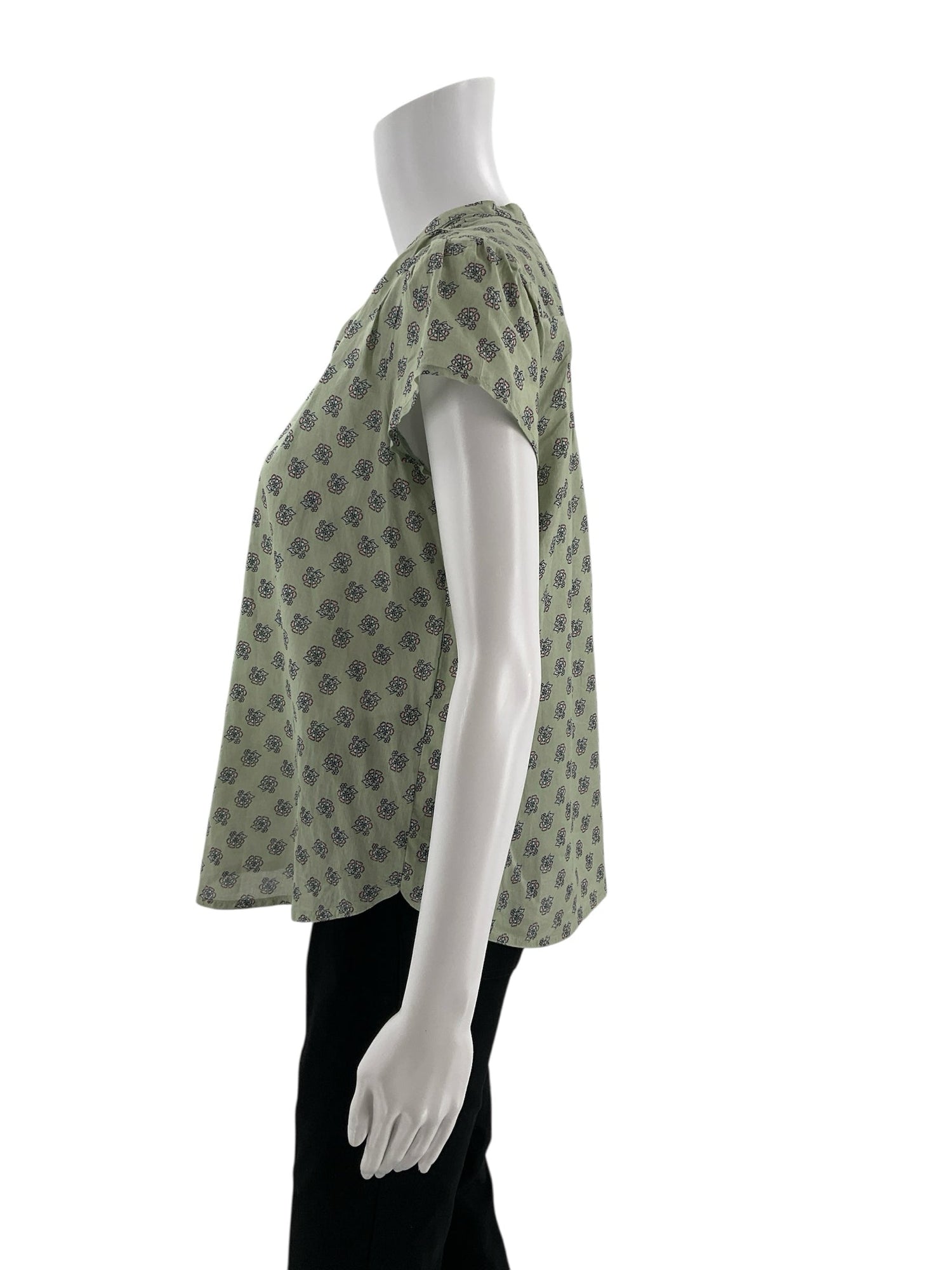 J Jill Green Floral Pre-Owned Ladies Top - Size XS Petite - Margaret’s Fine Consignment