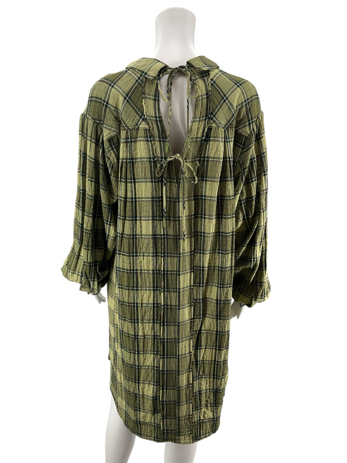 We The Free by Free People Brendan Plaid Button Down Maxi Dress Size Small