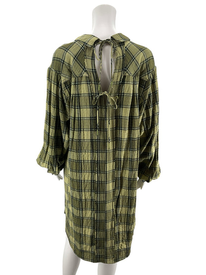 We The Free by Free People Brendan Plaid Button Down Maxi Dress Size Small