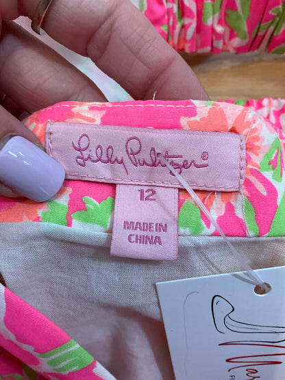 Lilly Pulitzer Janice Dress Hotty Pink First Impression Floral Size 12