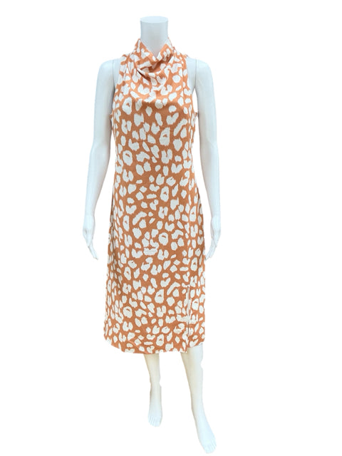 Entro Size S White/Salmon Print Dress