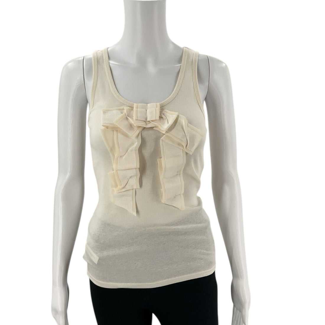 Ann Taylor Cream Bow Ladies Pre-Owned New with Tags Top - Size XS - Margaret’s Fine Consignment