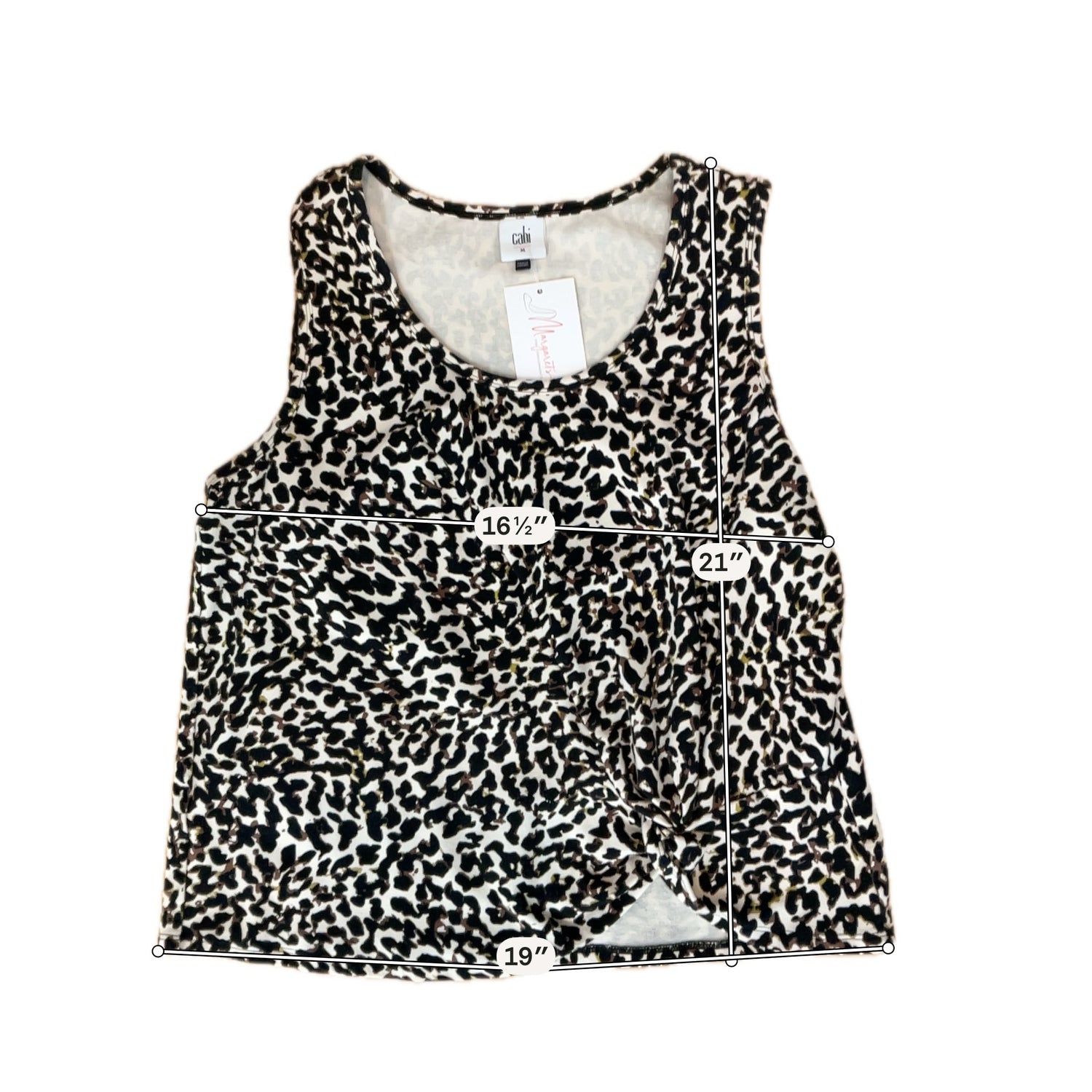 Cabi Twist Tank Top M Leopard Animal Print Sleeveless Blouse Fall 2019 Style 5759